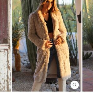 Angie Faux Fur Cardigan Coat Sz S